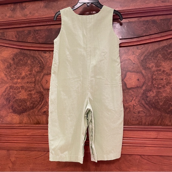 Royal Child 18M Smocked romper light green check/gingham pattern with pumpkins - Picture 5 of 13